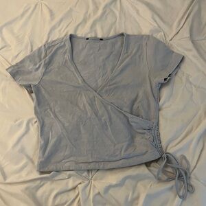 Multi-Way Wrap Tee - Baby Blue